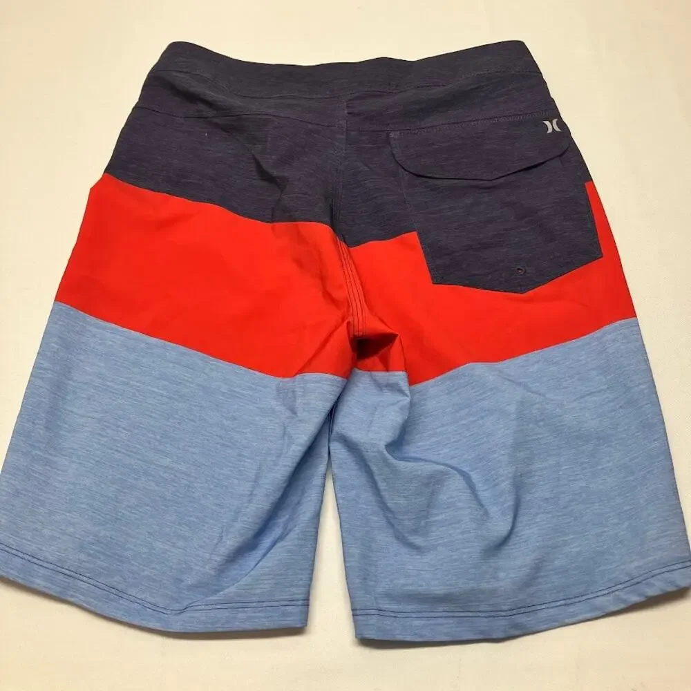 Hurley Board Shorts Colorblock Red Blue Navy Swim Trunks 9” Men's Size 28